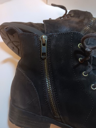 Born Shoes F06206 Troye Brown Suede Lace Up Ankle Boots Womens Size 5M Side Zip - Picture 6 of 11