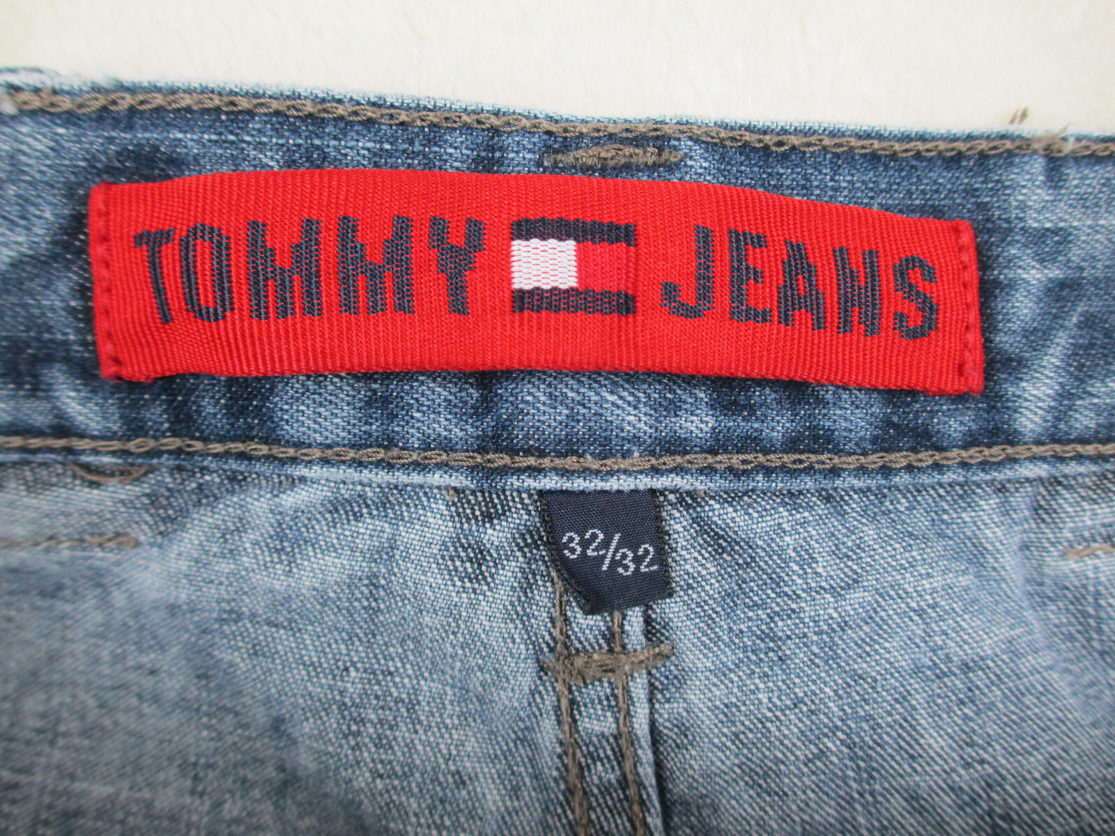 VINTAGE Tommy Hilfiger Pants Mens 32 Blue Denim Jeans 00s Casual 32X32 thumbnail 14
