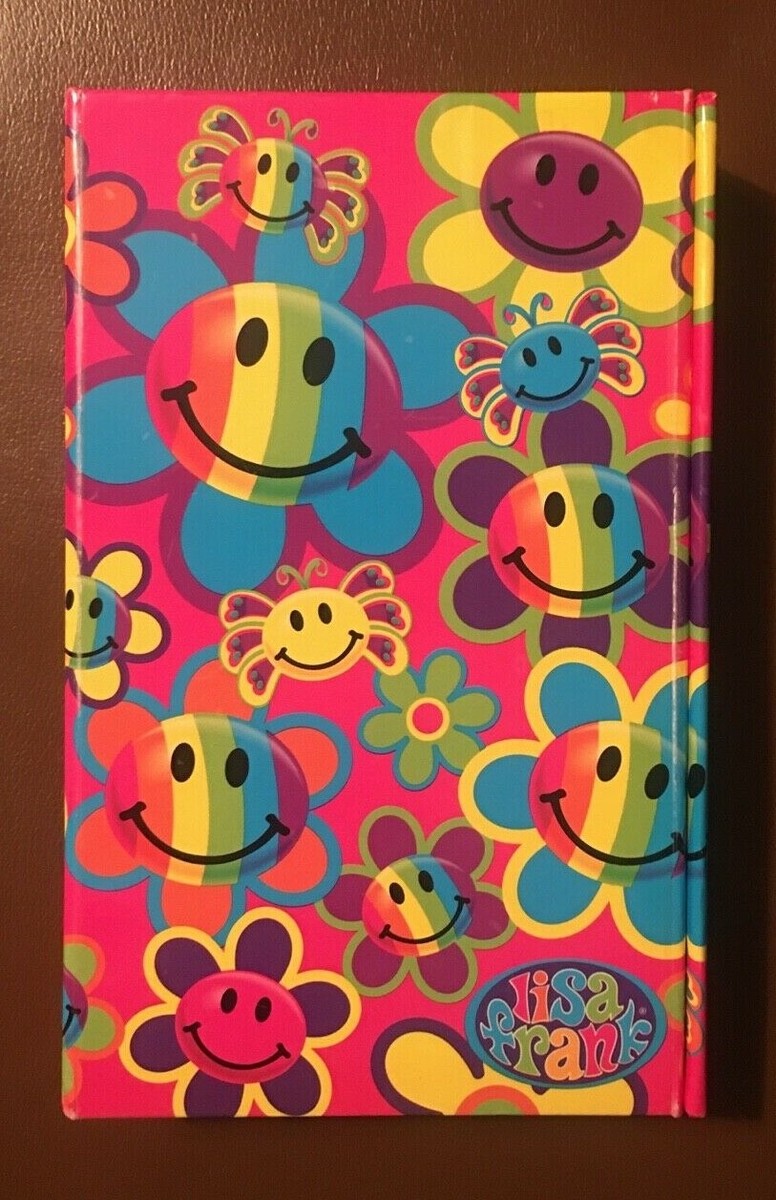 NEW 90s Lisa Frank Smiley Face Flowers Trifold Flip-Out Agenda