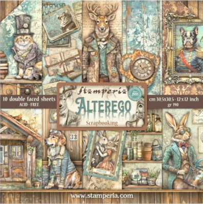 Stamperia ALTEREGO - 12'' X 12'' - Double Sided Paper - 10 SHEETS - OCT 2024