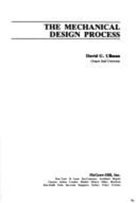 The Mechanical Design Process Hardcover David G. Ullman