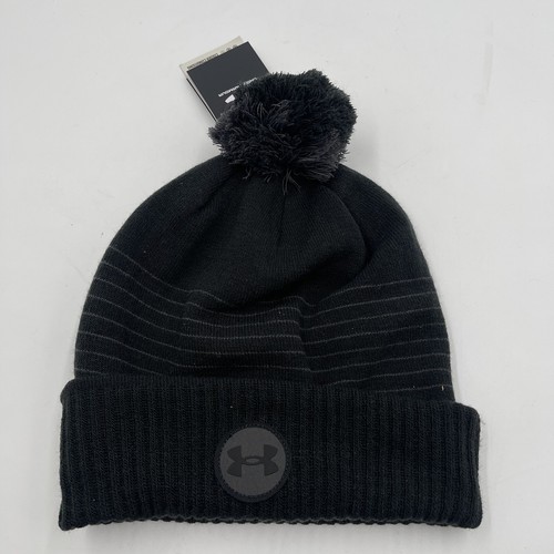 Knit Beanie Hat with Pom Pom Grey 