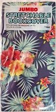 Jumbo Stretchable Bookcover, Washable Fabric- Tropical- Fits up to 10.5'' X 11''
