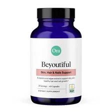 Ora Organic Hair Skin and Nails Support- BeYouTiful - Beauty Supplement with ...