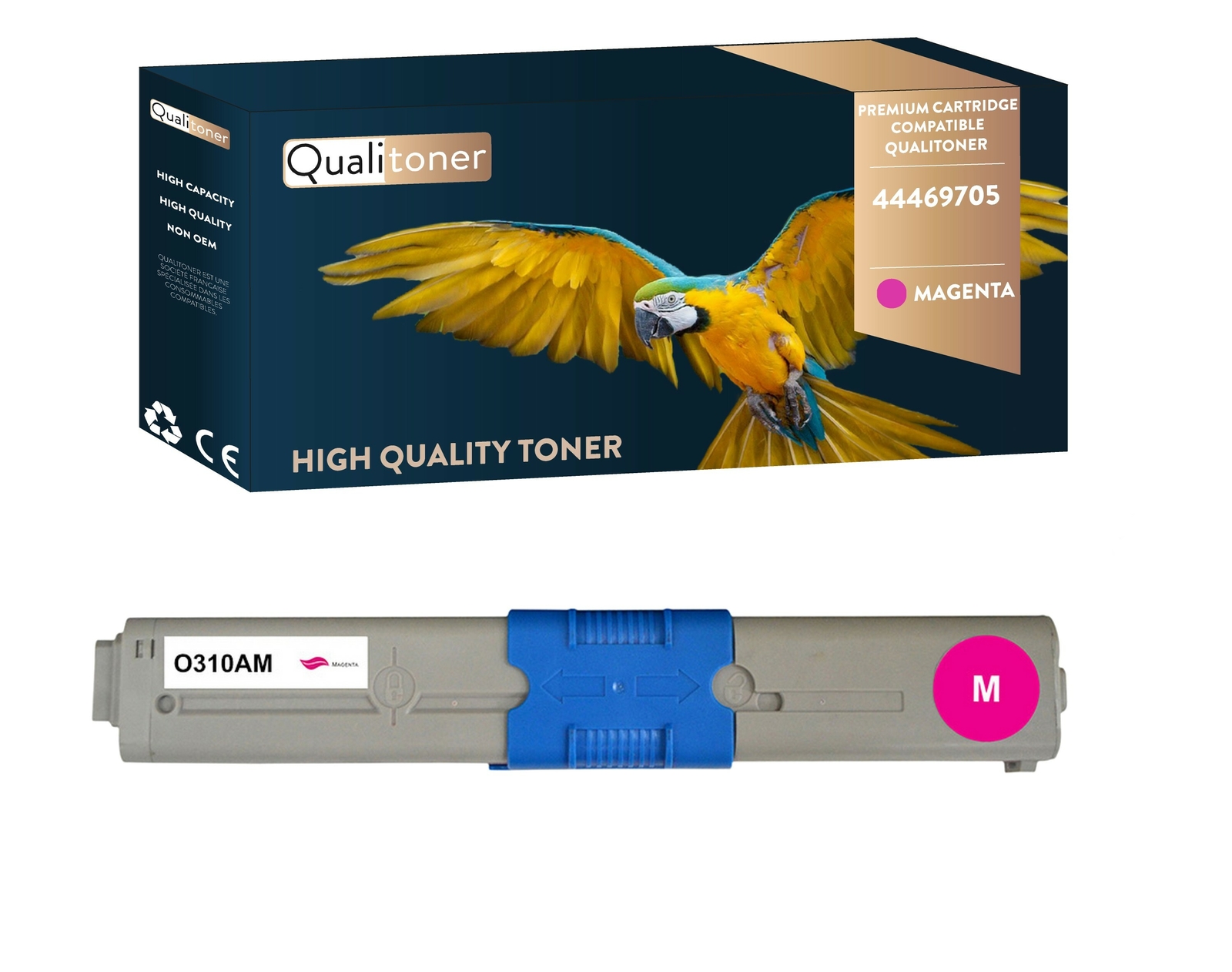 Toner Magenta 44469705 QUALITONER Compatible pour Imprimante OKI C310 et C330