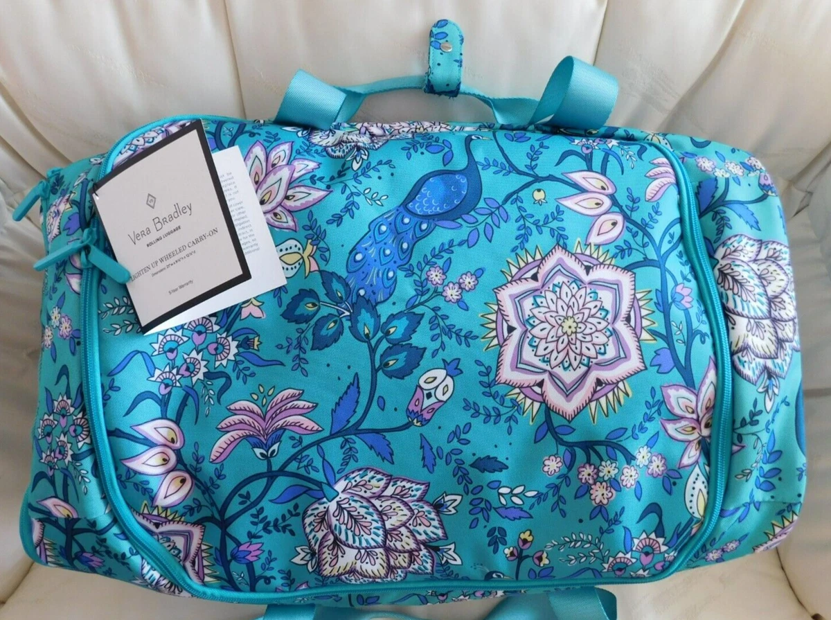 VERA BRADLEY Lighten Up Wheeled Rolling Carry-On - Duffel - Peacock Garden  - NWT