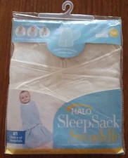 Halo SleepSack Swaddle Wearable Blanket Sleep Sack Cotton White Newborn 3 Months