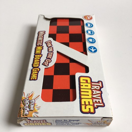 Travel Games- Magnetic Mini Board Game - DRAUGHTS - Red & Black - Picture 4 of 6