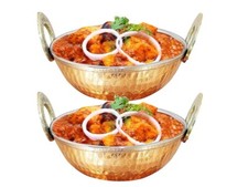 Hammered Copper Balti Dish Indian Curry Kadai Karahi Bowl Traditional