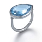 Baccarat RING PEAR LARGE SIZE SILVER LIGHT BLUE CRYSTAL 2812011