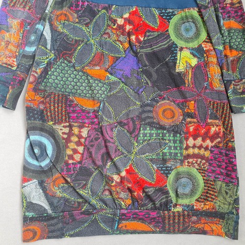 Vestido Desigual para mujer línea A hasta la rodilla talla M manga larga floral mezcla de algodón - Imagen 12 de 20