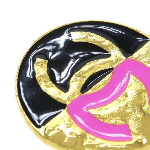CHANEL Necklace Pendant choker Chain AUTH kenkenjp Gold PINK Medal Coin Circle - Picture 3 of 18