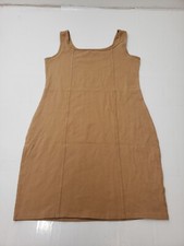 Wild Fable Womens Dress Bodycon Short Tank Dress Sleeveless Round Neck Beige L