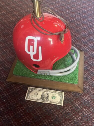 Vintage 1960s 1970s Oklahoma University Sooners Helmet Football Lamp Youth Size - Picture 2 of 6