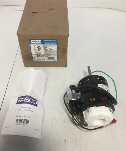 NEW, FASCO, D1143, 1/20HP MOTOR, 0.9A, 115V, 1550RPM, CCWSE. (1-TOP)