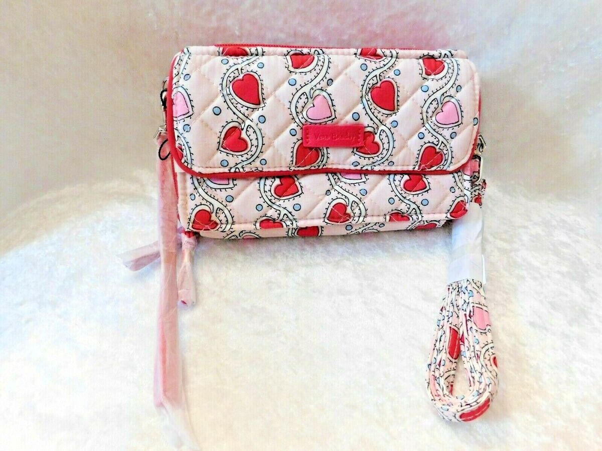 VERA BRADLEY RFID ALL IN ONE CROSSBODY STITCHED HEART VINES NWT VALENTINE PHONE eBay