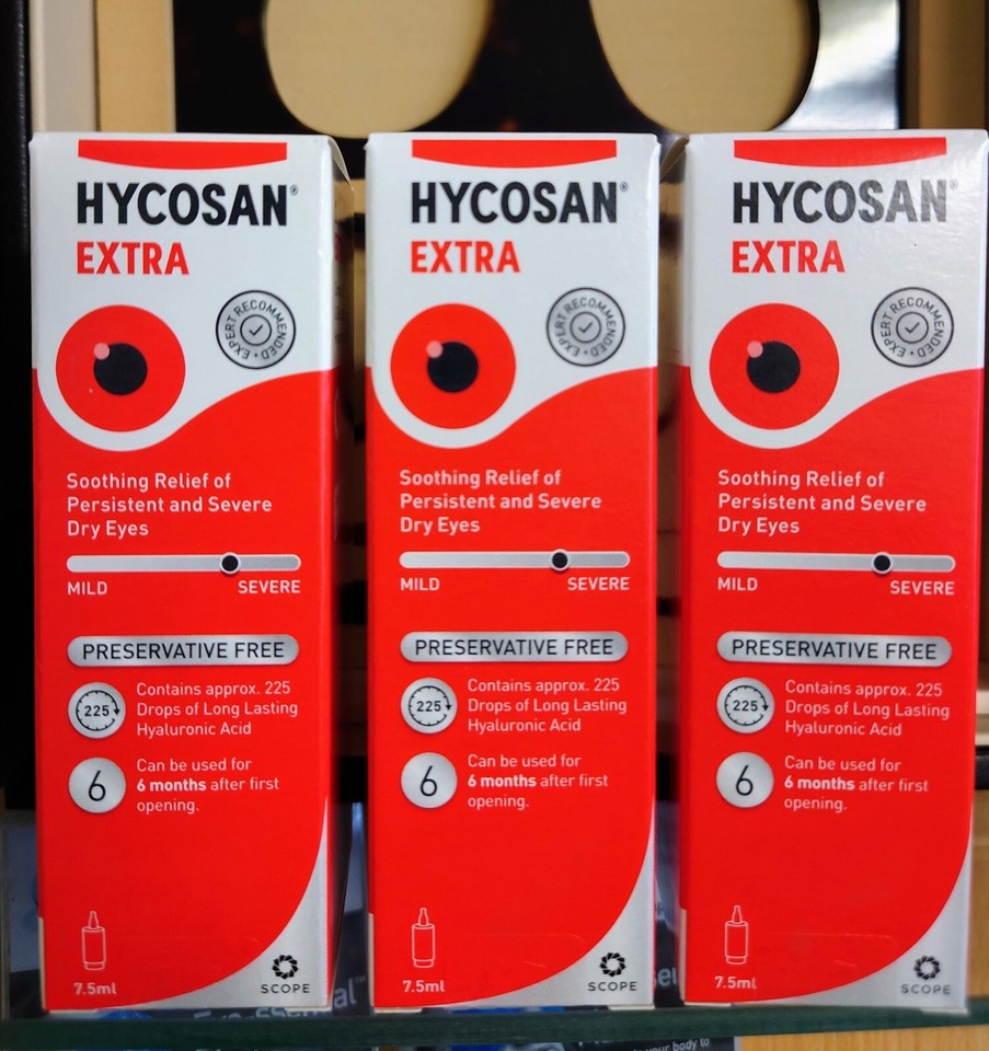 Hycosan Extra 3x pack Preservative Free DRY Eye Drops RECOMMENDED BY ...