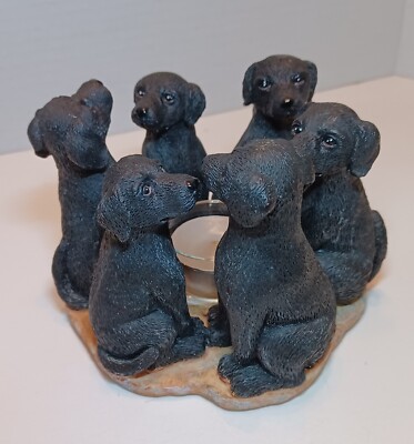 Yankee Candle Black Lab Labrador Retriever Dog Candle Holder True Friends P608
