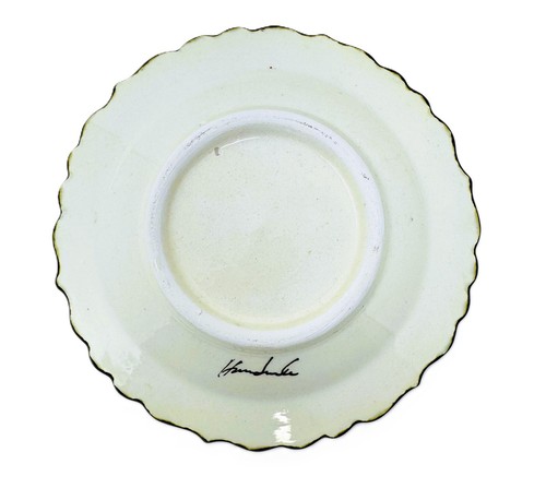 7" Turkish Polychrome Hand Painted Ceramic Plate Floral Pattern Handmade Plate - Picture 4 of 5