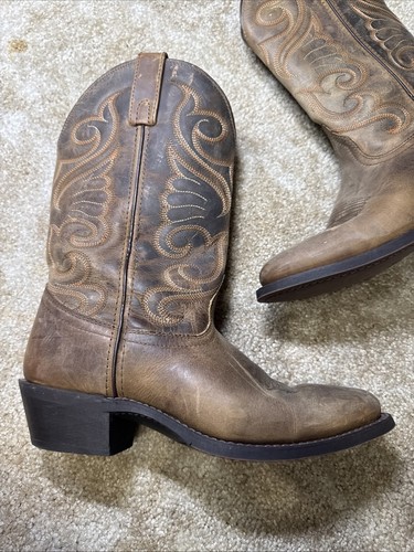 Laredo Cowboy Leather Rancher Women's Boots Size 7.5 M - 第 2/13 張圖片