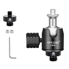 Mini Ball Head,360 Panoramic Tripod Head with double-head screws 1/4" to 3/8"