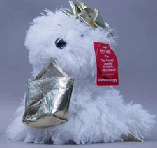 Dan Dee Christmas 8" Animated White Puppy Silly Wild Dancing Plays A Few Songs