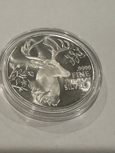2015 Texas Precious Metals Buck Deer 1 Troy oz .999 Fine Silver Round