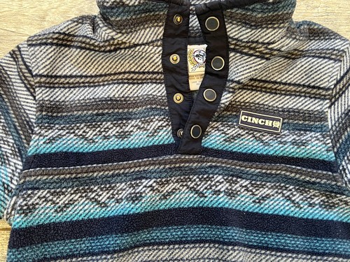 Cinch Fleece Sweatshirt Pullover Jacket size Small 6 8 Snap Aztec Western Youth - Picture 4 of 8