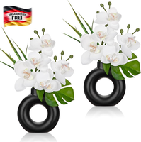 Mini Kunstpflanzen Set Orchideen Mit Keramiktopf KüNstliche Deko Blumen FüR Tisc