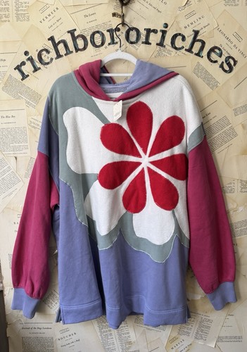 Felpa Free People Clover con cappuccio We The Free floreale papavero combo S nuova con etichette - Foto 5 di 6