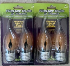 4-Pack Flame Light Bulb Flicker Edison E26 Standard Base Flickering Candle Glow