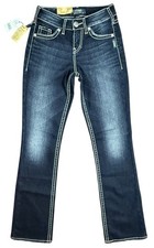 SILVER DenimNation  Size 24 x 31"  Indigo Blue SUKI High Slim Boot Cut JEANS