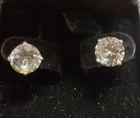Stud Earrings 925 Silver Diamond