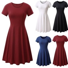 High Waisted Womens Casual A Line T Shirt Dress Perfect for Summertime