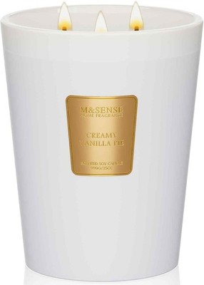 Extra große Duftkerze Vanille 990g 150 Std. Brennzeit, 3-Docht natürliche Aro...