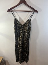 ZARA Leopard Animal Print Mini Slip Dress Adjustable Straps Women s S