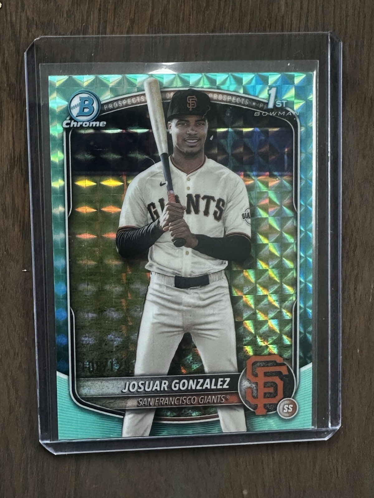 2025 Bowman Chrome Josuar Gonzalez Aqua Geometric Refractor 1st /125 Chase! SP