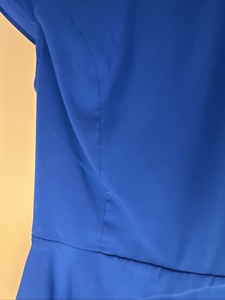 Top Express Tachonado Mujer Pequeño Cuero Peplum Azul Real Carrera’s Foto 3 de 4