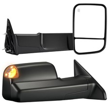 Tow Mirrors Compatible with 2009-2018 Dodge Ram 1500, 2010-2018 2500 Black