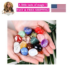 15 Pcs Natural Crystals Bulk Tumbled Stones Polished Irregular Quartz Crystal...