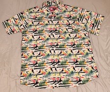 Mens Dixxon Flannel Jungle Party Toucan Birds Button-Up Hawaiian Shirt XL