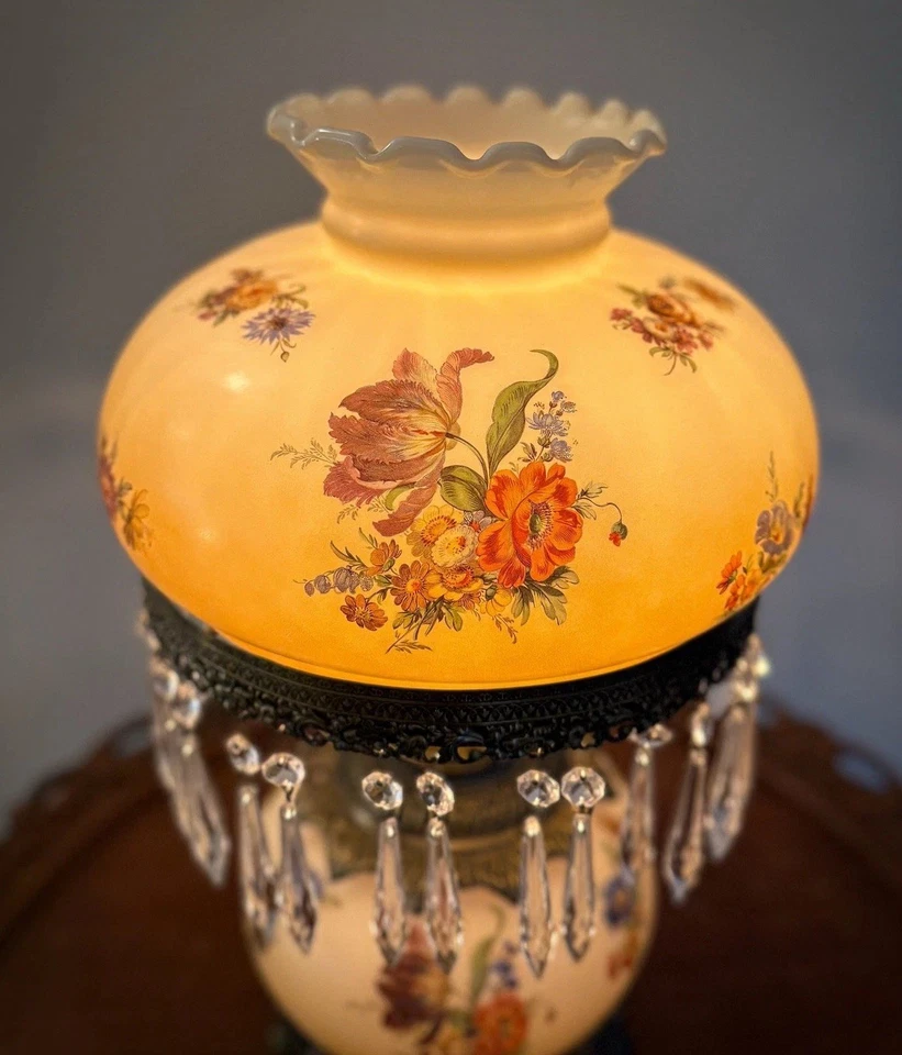 Lámpara floral vintage pintada a mano Huracán Lo que el viento se llevó Foto 4 de 4