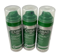 3 Pack (1.35oz/40mL Each) Curad FlexSEAL Liquid Spray Bandage Water-Resistance