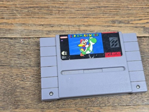 ⚡ Super Nintendo * SUPER MARIO WORLD Authentic Game Cartridge