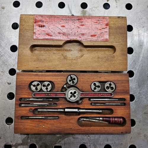 Vintage Craftsman 5450 Tap & Die Set 13pc SAE in original Wood Case