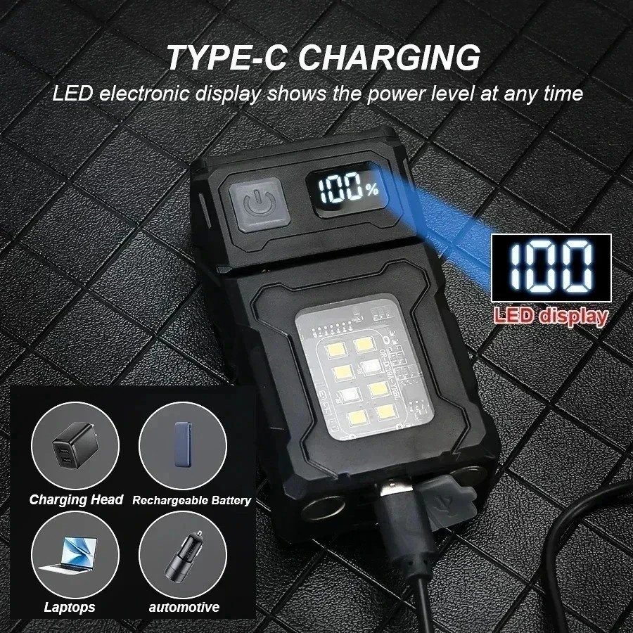 Usb Rechargeable Mini Led Light Portable Mini Pocket LED Flashlight Magnetic USB Rechargeable Torch ...