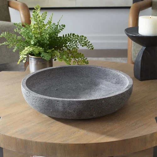 Uttermost 18264 Ashen Textured Gray Lava Stone Outdoor Bowl - Picture 2 of 6