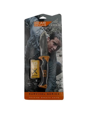 Gerber Bear Grylls Survival Series Folding 3.6'' Combo Blade Knife W/Sheath NIB