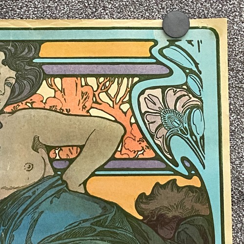 Póster ALPHONSE MUCHA "La Dame à l'Ours" Athena Londres, impreso en Inglaterra 22x35 - Imagen 3 de 10