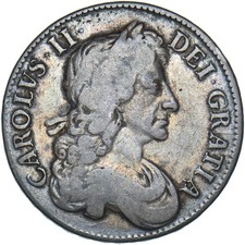 1679 Crown (4th bust.) - Charles II British Silver Coin - Nice